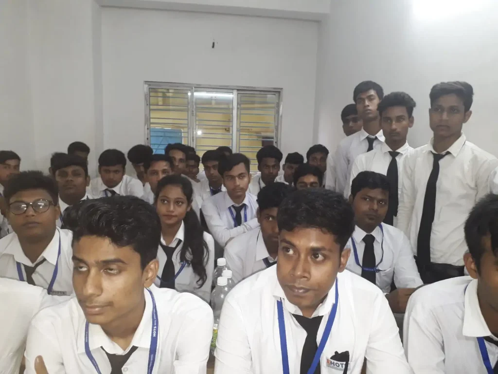 Hotel management Students attending class.